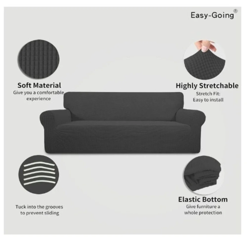 Easy-Going Sofa Cover Large Grey Like New Stretch Jacquard Furniture Protector